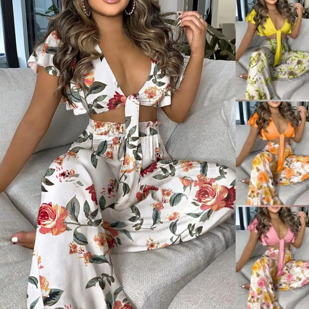

Bohemian Tracksuit Women Outfit Sets Skin-friendly Vibrant Color Cotton Blend 2 Piece Boho Outfit Sets Beach Two Piece Set Women