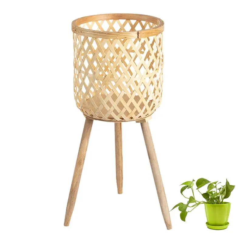 

Bamboo Plant Stool Decorative Stools For Plants Tall Easy Installation Bamboo Planter Holder For Succulent Plant Flower Vases