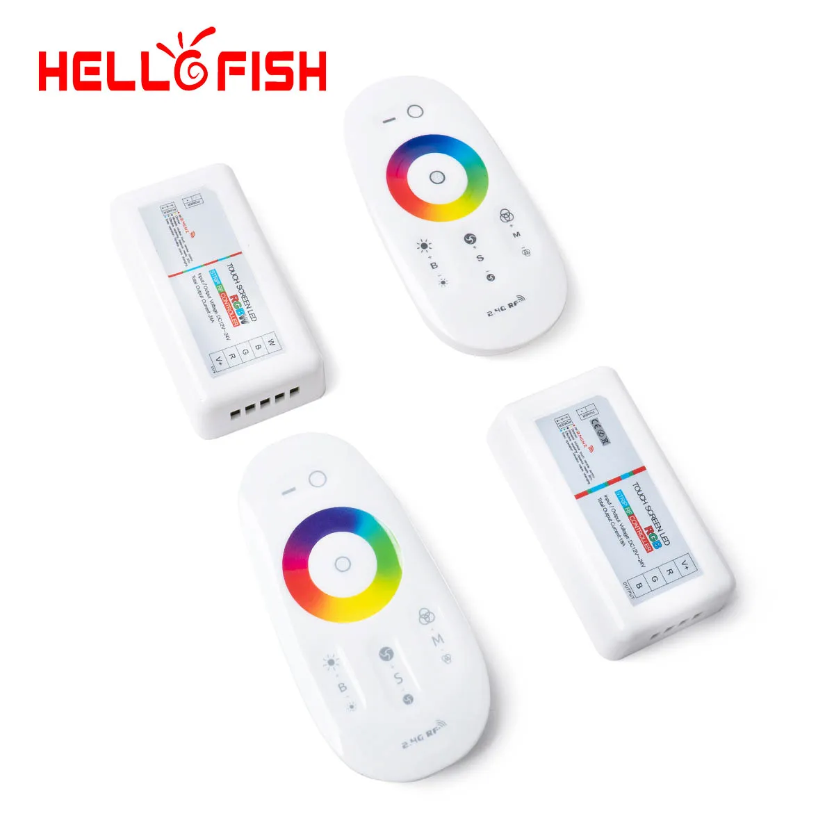 

Контроллер светодиодной ленты 2,4G RGB, RGBW, сенсорный пульт дистанционного управления, RF, беспроводной, 12 В, 24 В, светодиодный драйвер Hello Fish