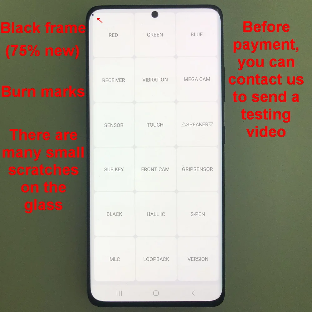 С дефектами Super AMOLED для Samsung Galaxy S21 Ultra 5G ЖК-дисплей цифровой сенсорный экран G998F G998B