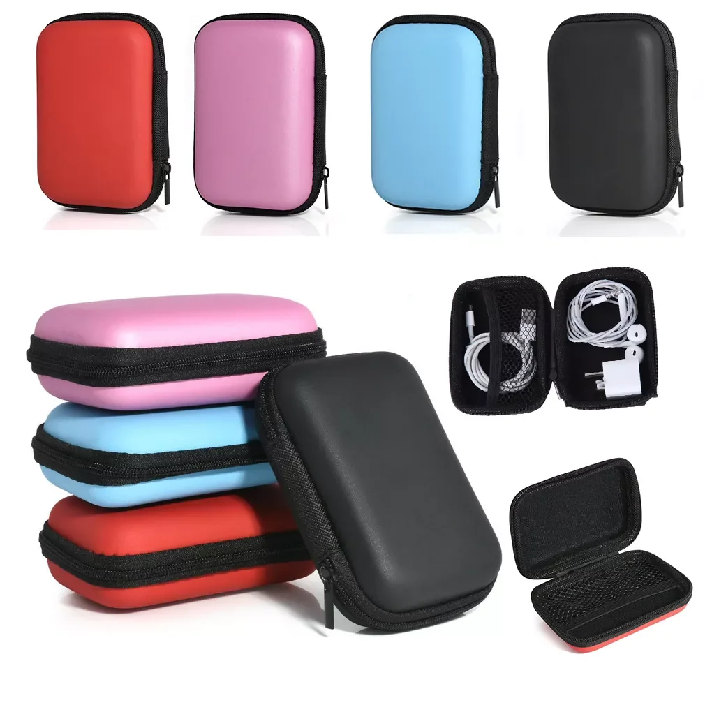 

Portable Earphone Case Mini Zippered Storage Hard Bag Headset Box Multifunction SD TF Cards Organizer Headphone Case