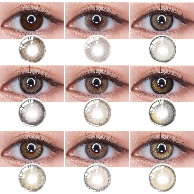 

OVOLOOK 14mm Small Pupils Contact Lenses For Men Women Myopia Prescription Natural Eyes Colored Lenses 1 Pair Japan Korean Style