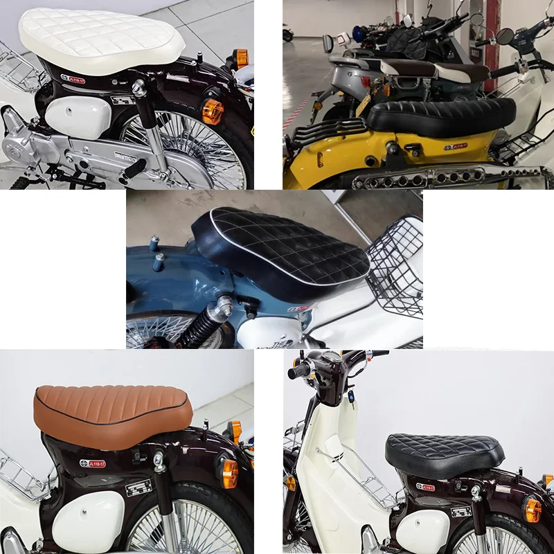 Мотоциклетное гоночное сиденье Super Cub CoCo C50 C70 C90 YAMI JH110-70 54 см, кожаное седло для кафе, скутера, технические запасные части