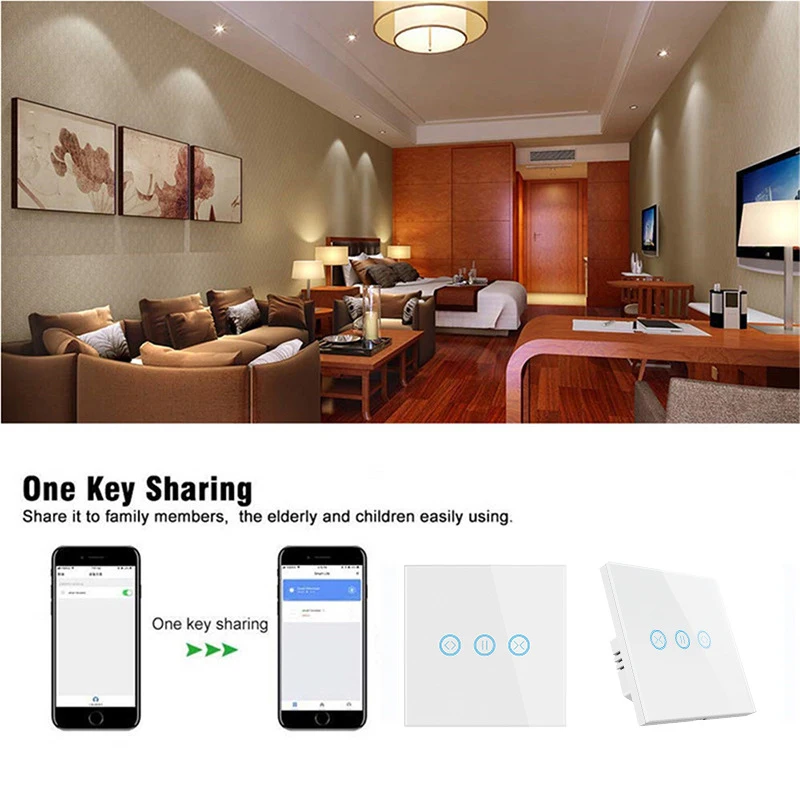 Шторы Tuya Smart Life с Wi-Fi переключатель для штор роликовым затвором двигатель дома
