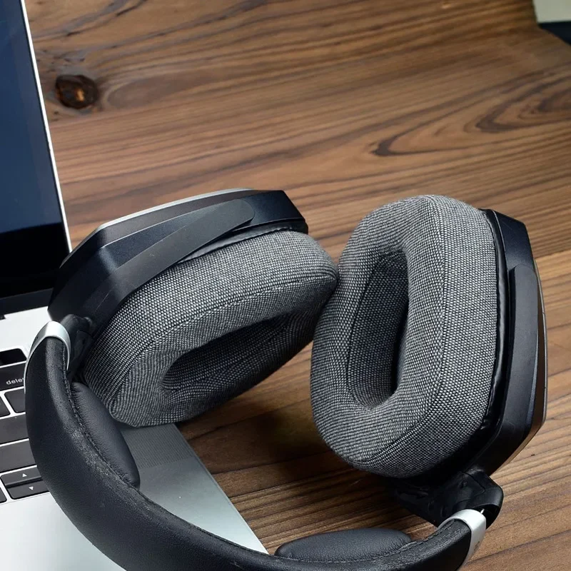 Фото Сменные амбушюры для наушников Sennheiser HDR RS165 RS175 RS185 RS195, мягкие льняные пепельные наушники из пены с эффектом памяти и пряжкой №5