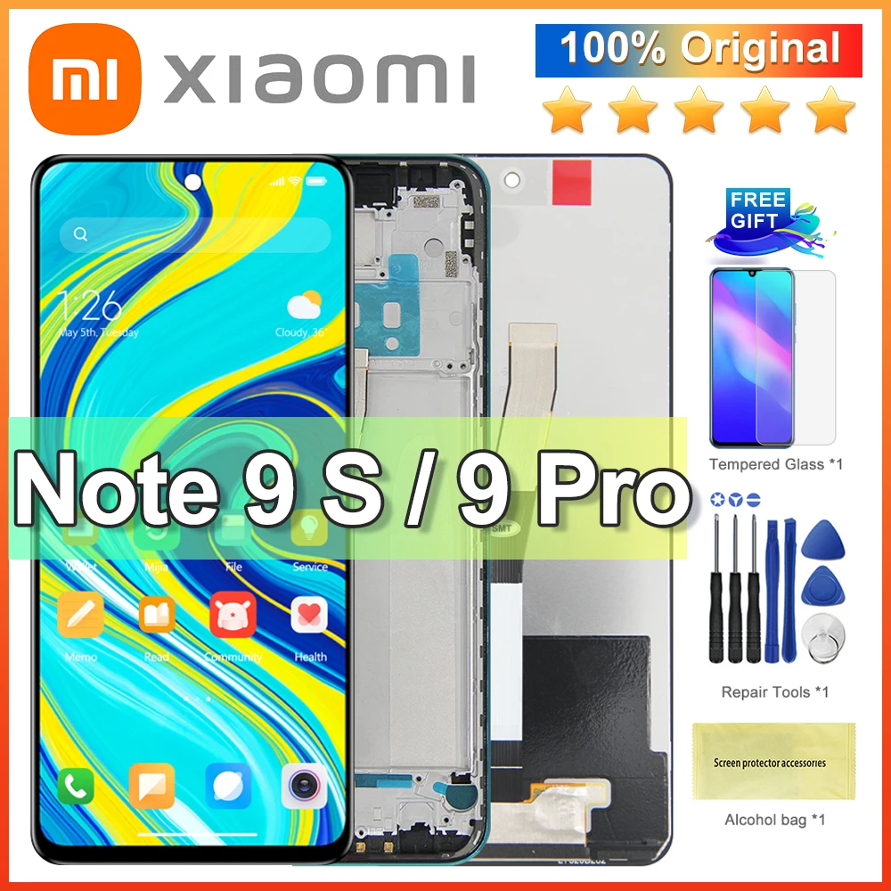 

Original 6.67'' Display Replacement For Xiaomi Redmi Note 9S LCD Touch Screen Digitizer Assembly For Redmi Note 9S Display