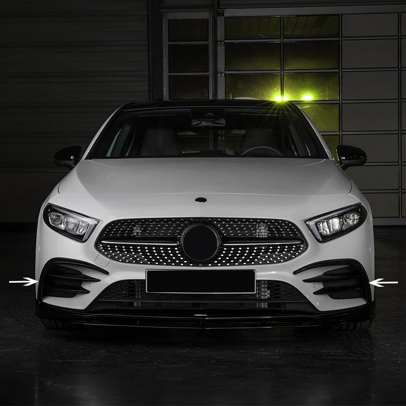 

2Pcs Car Front Bumper Splitter Spoiler Fog Light Canard For Mercedes Benz A Class W177 A180 A200 A250 A260 AMG A35 2018-2023
