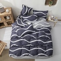 home textile white wave pattern fashion classic duvet cover bed sheet pillow case single double queen king for home bedding set
