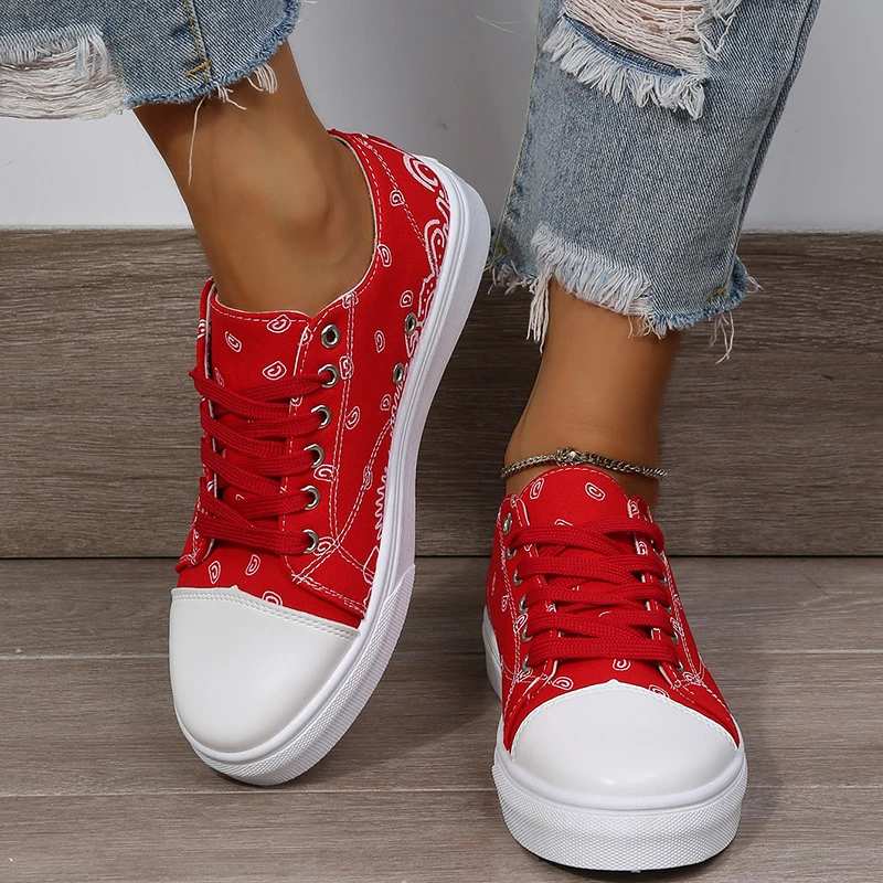 

Кеды женские с вулканизированной подошвой, холщовые Нескользящие кроссовки на платформе, Повседневная прогулочная обувь, плоская подошва, ...