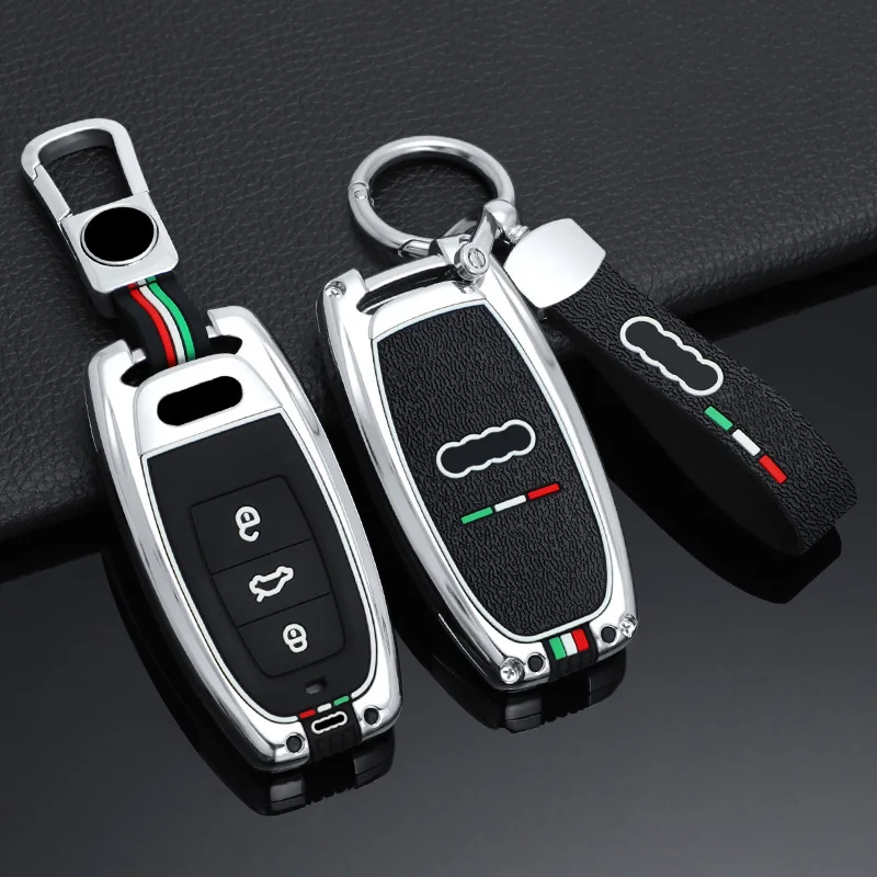 

Zinc Alloy+Silicone Car Key Case Cover Shell For Audi A1 A3 A4 A5 A6 A7 A8 Q3 Q5 Q7 S4 S5 S6 S7 TT Keyless Keychain Accessories