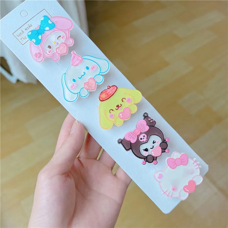 

Kawaii Headdress Sanrio Anime Hello Kitty Cute My Melody Kuromi Girly Heart Cartoon Lighted Hair Clip Hairpin Toy for Girls