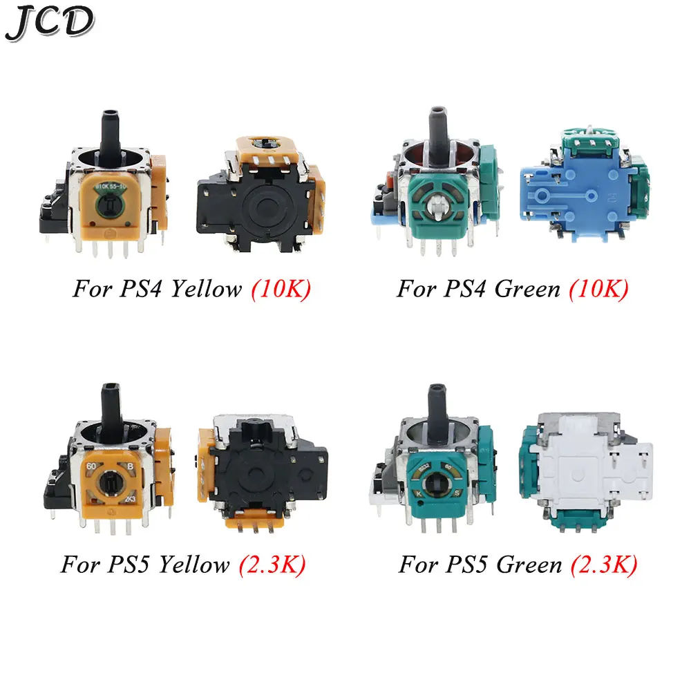 

JCD 2pcs For PS4 Pro Slim Original 3D Analog Joystick Grip Stick Repair Parts Sensor Module Potentiometer For PS5 Controller