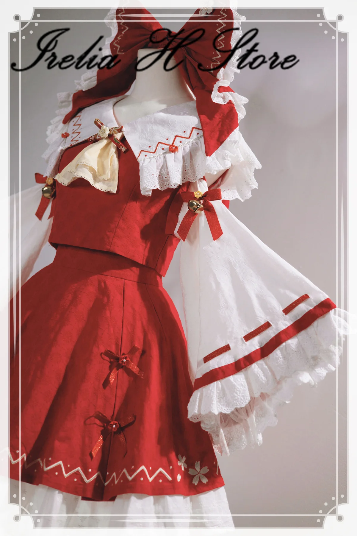 

{stock}Irelia H Store TouHou Project Cosplays Hakurei Reimu Cosplay Costume summer dress Anime Halloween costumes women witch