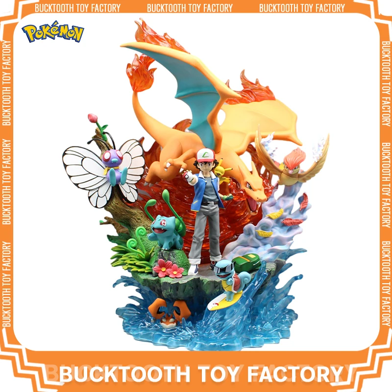 

41cm Pokemon Anime Figure Ash Ketchum Figures Kawaii Pikachu Figurine Model PVC Statue Doll Collectible Desk Decoration Toy Gift