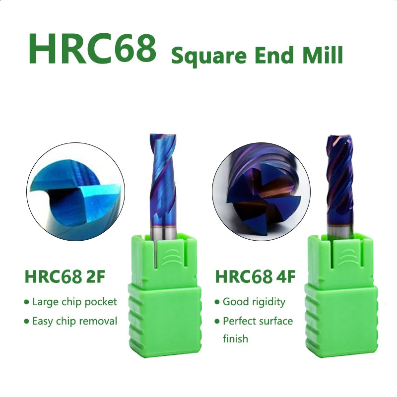 

SENO HRC68 Carbide Square End Mill 2/4 Flutes Alloy High Quality Milling Tungsten Steel EndMills CNC Cutting Tools 1-20mm