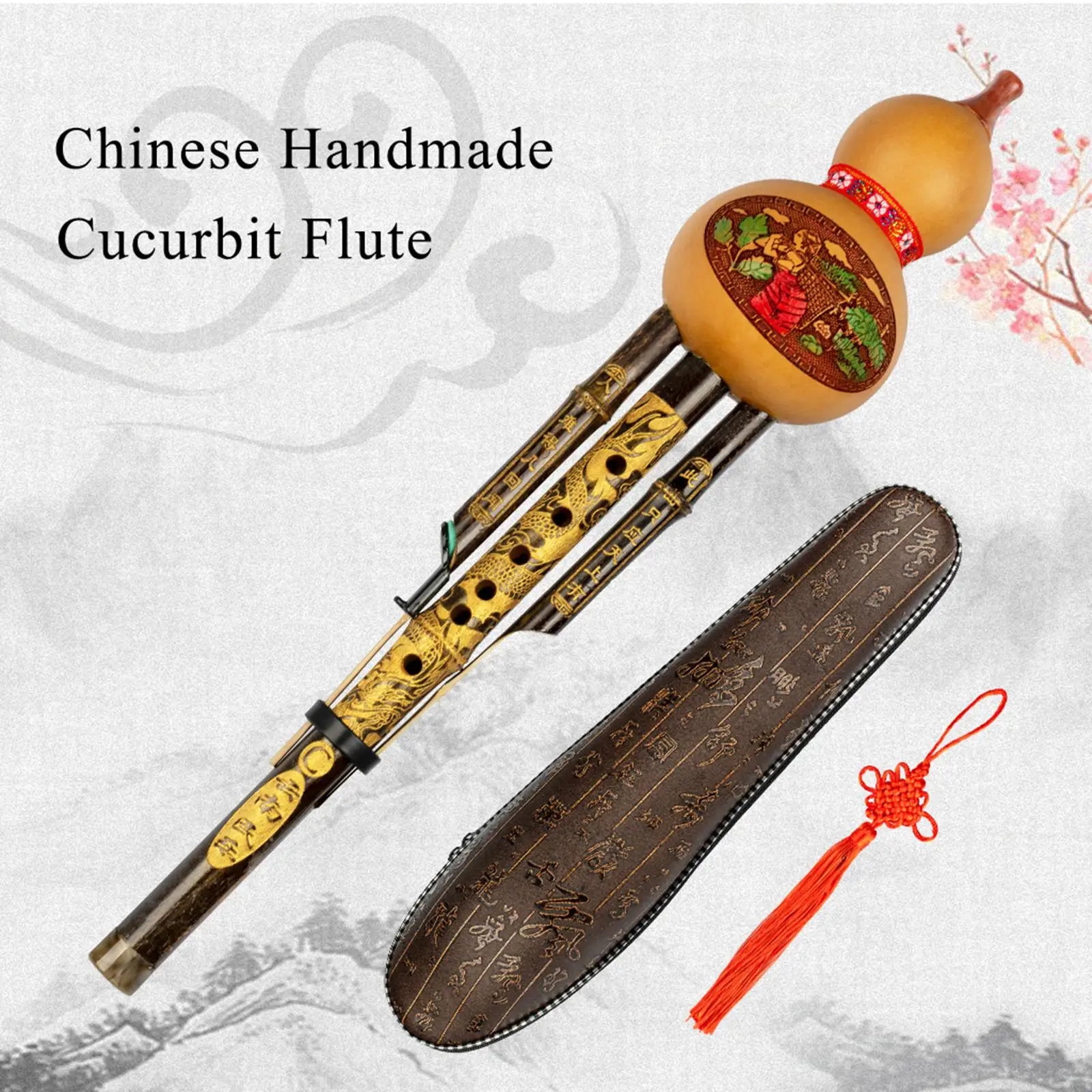 

Bamboo Hulusi Chinese Musical Instrument Handmade Gourd Flute for Gifts