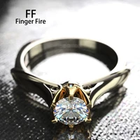 classic fashion two tone copper alloy diamond ring exquisite luxury banquet jewelry wholesale