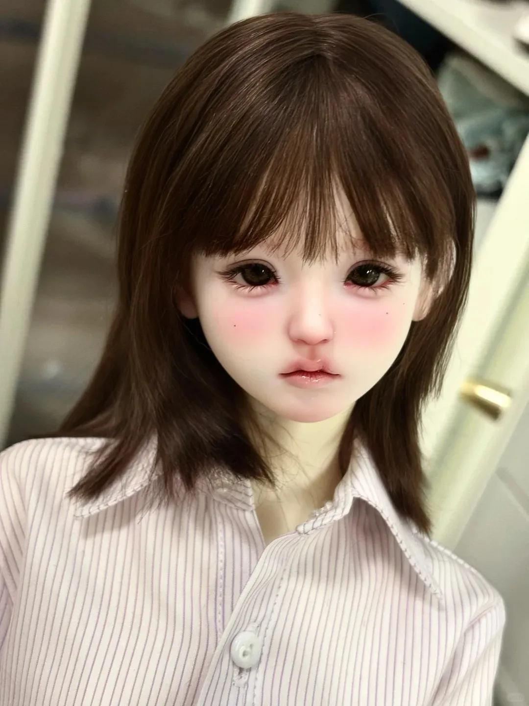 Фото Кукла SD BJD 1/4 Weimengmeng, голова с темным макияжем, красивая девушка, высококачественная смоляная игрушка, подарок (только голова) №1