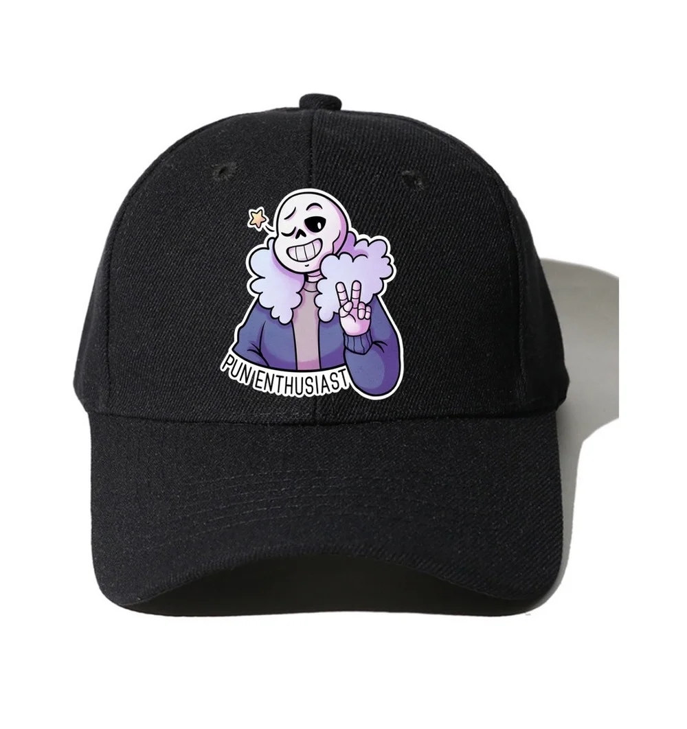 

Черные регулируемые хлопковые дышащие модные кепки с аниме Undertale Visors для отдыха дикая бейсболка для подростков уличная Кепка с козырьком