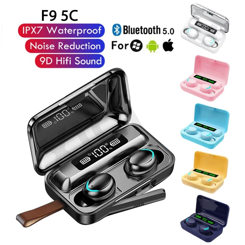 TWS F9-5 наушники Bluetooth 5,1 беспроводные наушники Hifi стерео спортивные водонепроницаемые наушники гарнитура слуховые аппараты с микрофоном Handfree