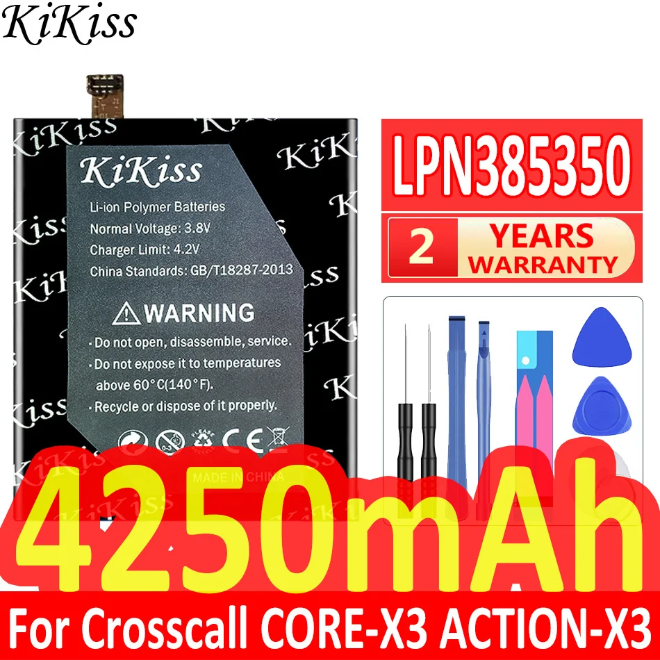 

4250mAh KiKiss Powerful Battery LPN385350 For Crosscall TREKKER X3 CORE-X3 ACTION-X3