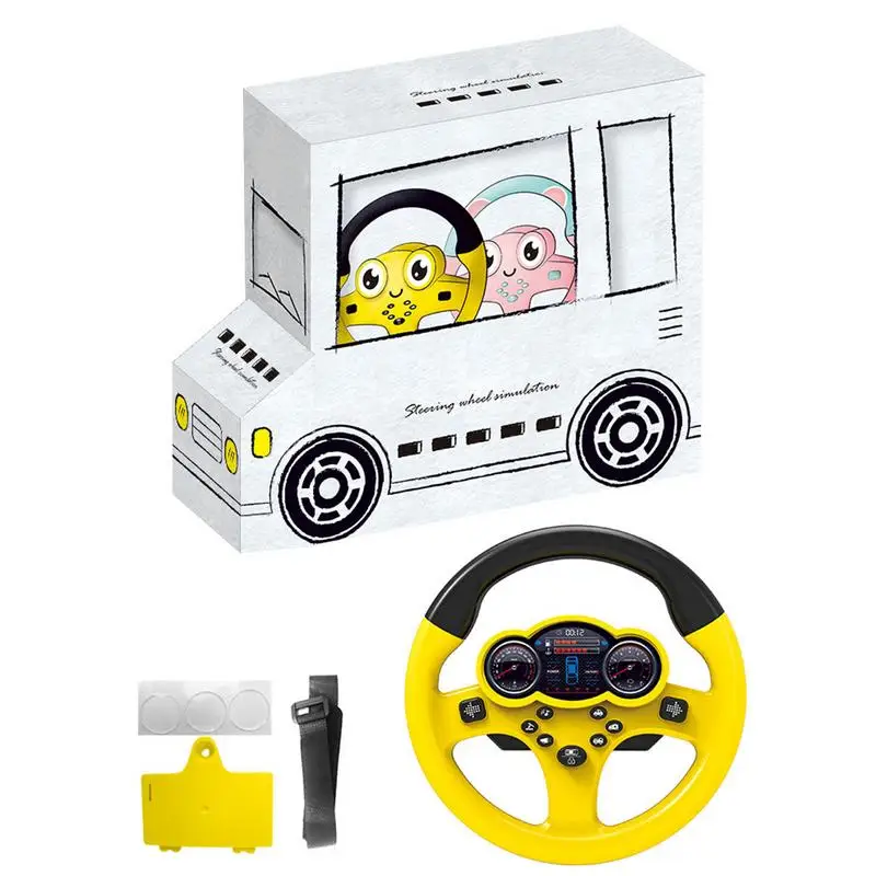 

Toddler Steering Wheel Toy With Music And Light For Boys Girls Portable Pretend Driving Toy With Suction Cup Simulation Car