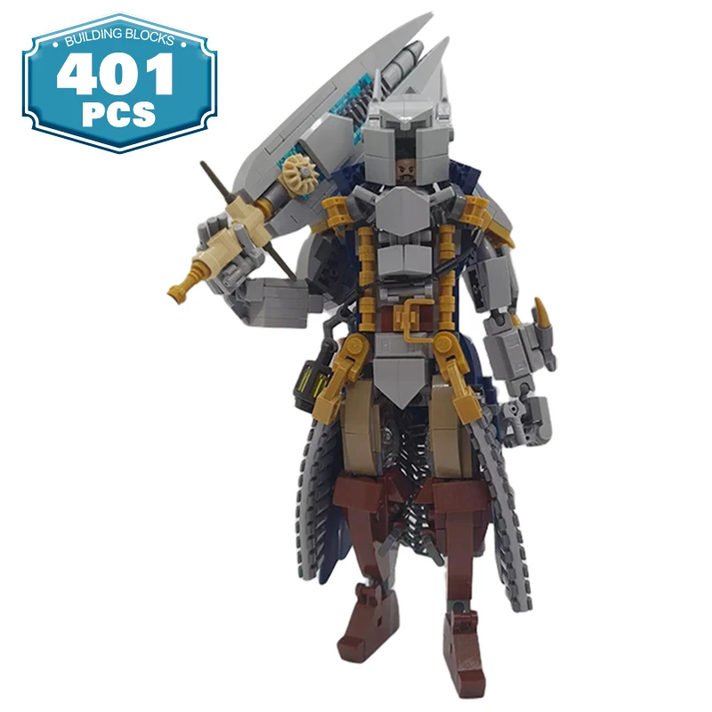 

MOC Mecha Warrior Guardian Knight Claymore Building Block Robot Action Figure Movable Brick Deformation Sword Warrior Boy Toys