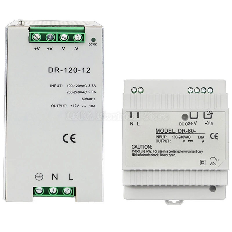 1 шт. DR-30 DR-60-24V DR-75 DR-120 DR-240 Импульсный источник питания 75 Вт 120 24 В 5A Зажимной