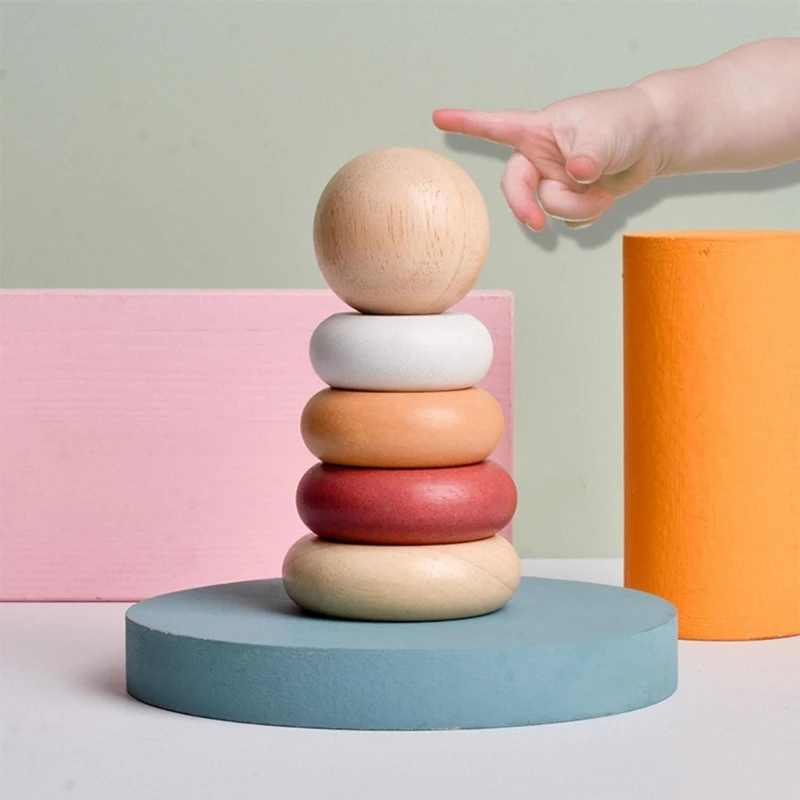 

Sensory Stacking Block Shape Matching Stacker Toy Preschool Early Learning Gift