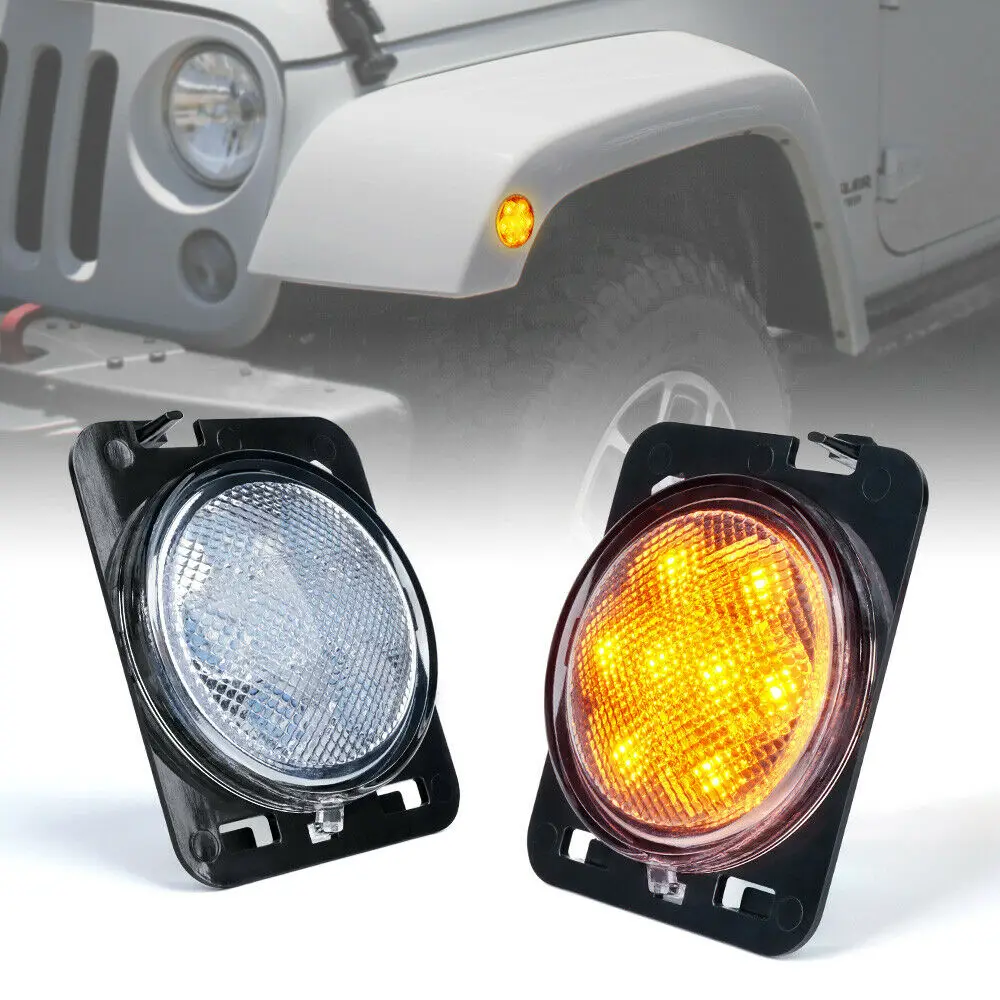 Переднее крыло speedclear объектив для Jeep Wrangler JK JKU 2007 2018 поворотный сигнал янтарные
