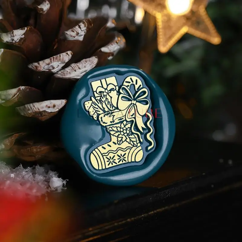 3D рельефная сургучная штамп многослойная рождественская снежинка чулок венок