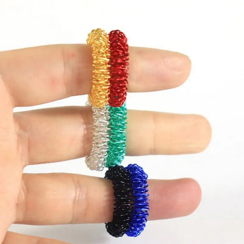 

Finger Massager Spring Spiky Sensory Finger Spring Rings Relief Stress and Anxiety Finger Toys Finger Lose Weight