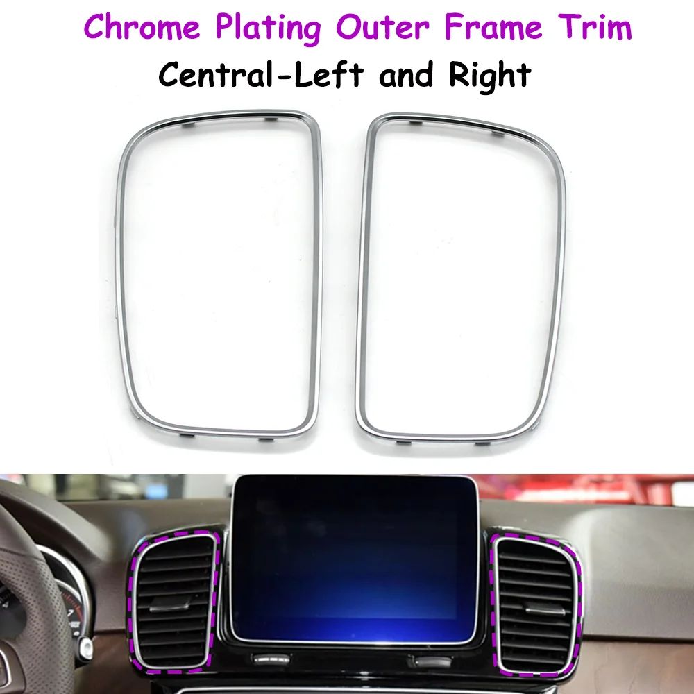 

W166 W292 Приборная панель автомобиля Центральный кондиционер Вентиляционная решетка Хромированная рамка Накладка для Mercedes Benz GLE GLS Class 2015-2019