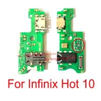 10 pcs high quality with ic usb charging port dock connector board flex cable for infinix hot 10 charge charger port parts