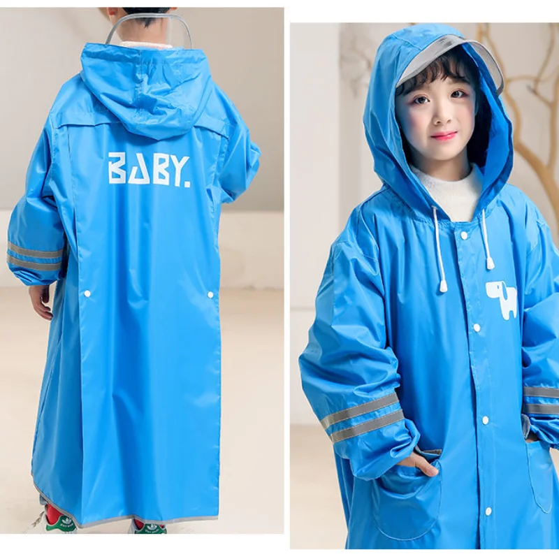 

Дождевик детский, водонепроницаемый, синий, для школы