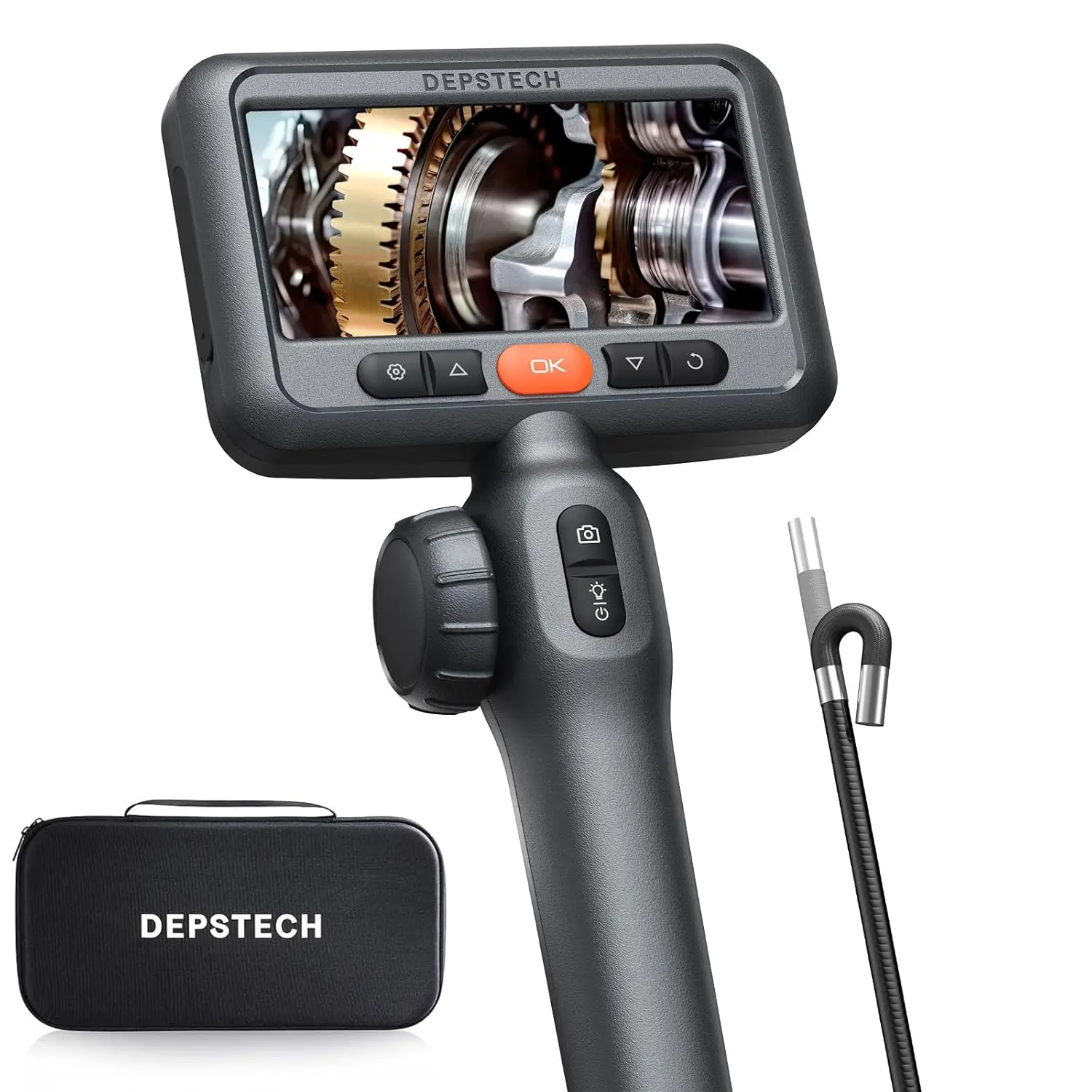 Фото Эндоскопическая камера DEPSTECH DS650-SL-1,5M 1080P, 210 °   Двусторонний шарнир, гибкая трубка длиной 1,5 метра, TF-карта 32 ГБ, регулируемый светодиод №1