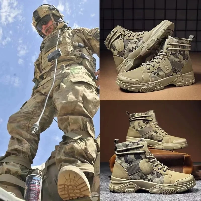 

Tactical Military Boots Men Boots Special Force Desert Combat Army Boots Outdoor Hiking Boots Ankle Shoes Men Work Safty Shoes
