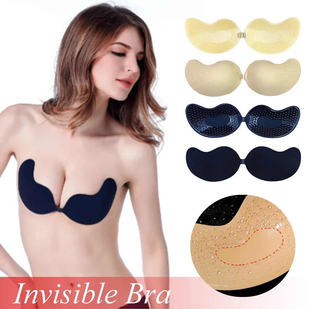 Купи Mango Silicone Chest Stickers Invisible Bra Adhesive Breast Push Up Bra Backless Strapless Cover Bra Pad Sexy Strapless Bra за 125 рублей в магазине AliExpress