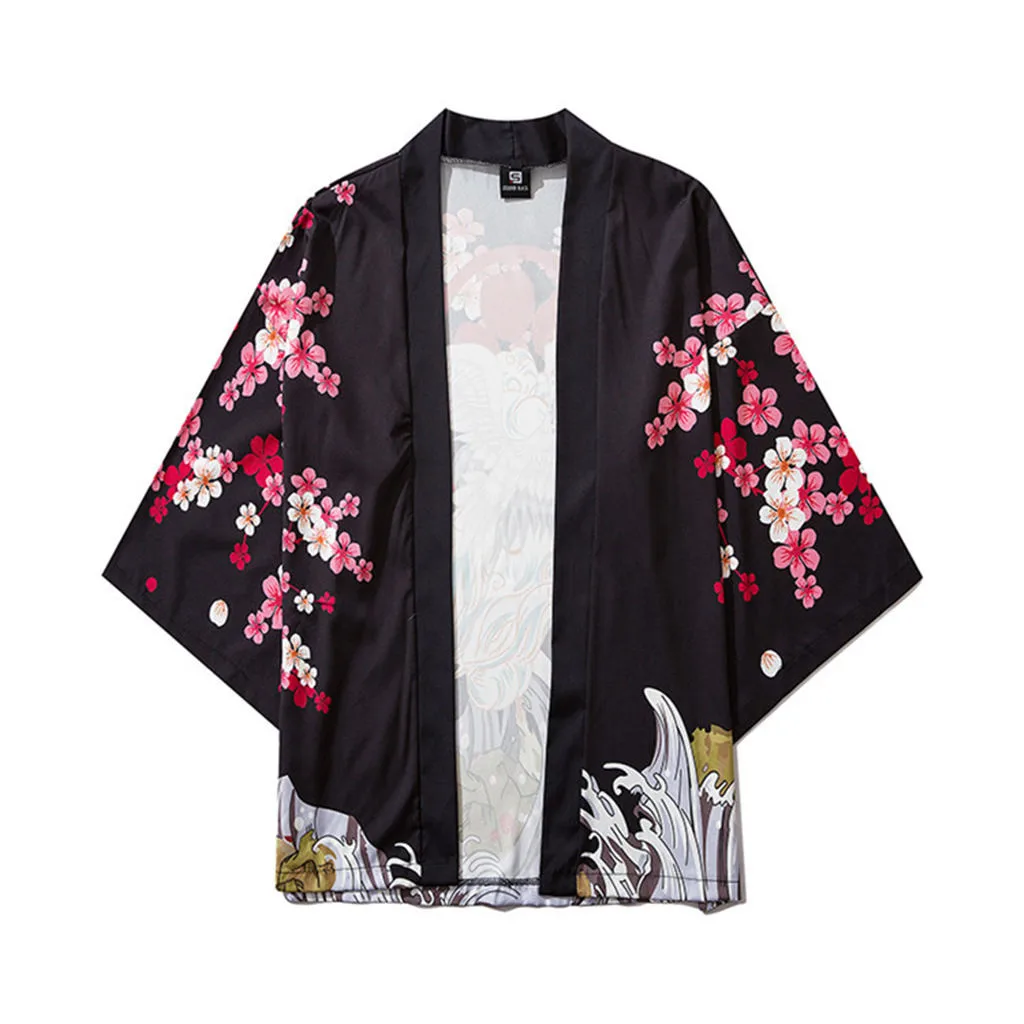 

Dark Purple Long Sleeve Shirt Men And Mens Blouse Five Cloak Kimono Summer Jacke Womens Long Sleeve Shirts Women Loose Shirt