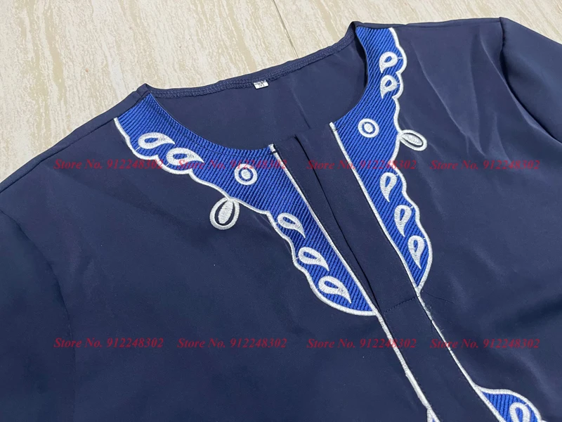 African Men Jubba Thobe Dashiki Muslim Fashion Casual Blouse Islamic Clothing Arabic Dubai Kuftan Turkish Shirts Tops Clothes images - 6