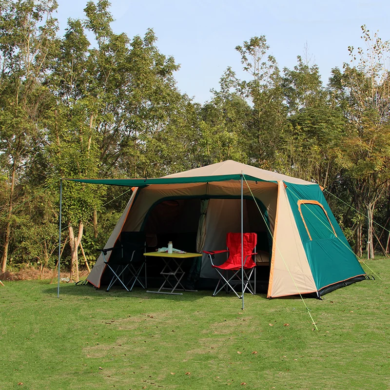 

Ultralarge 5-8 Person Automatic Aluminum Pole Double Layer Rainproof Windproof Camping Tent Large Gazebo Barraca