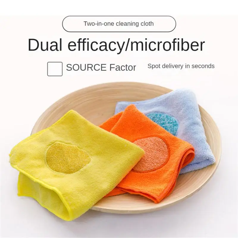

Brush Bowl Washing Pot Brush Dish Cloth Friction Cloth Absorbs Water To Remove Oil Stain Kitchen Towel Cleaning Scrubbing Cloth