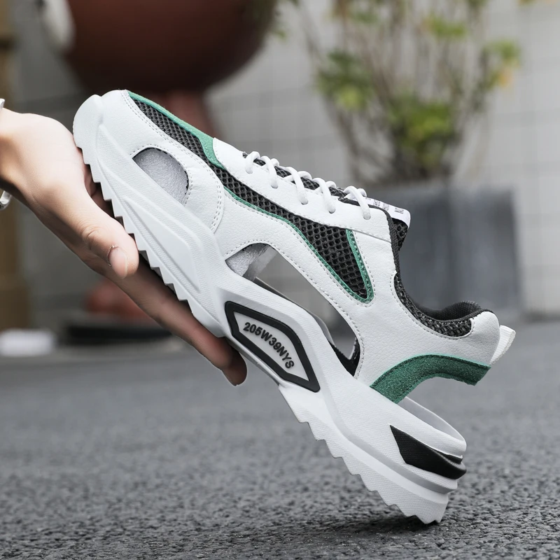 

Couple Summer Women Men Casual Sandals Shoes Student Mesh Sport Sneakers Large Size 45 46 Height Increasing