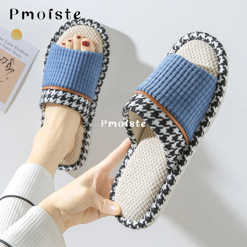 Women's Slippers for Home Soft Summer 2023 Linen Slipper Comfortable Non-slip Women Shoes Wear-resistant Slides Indoor