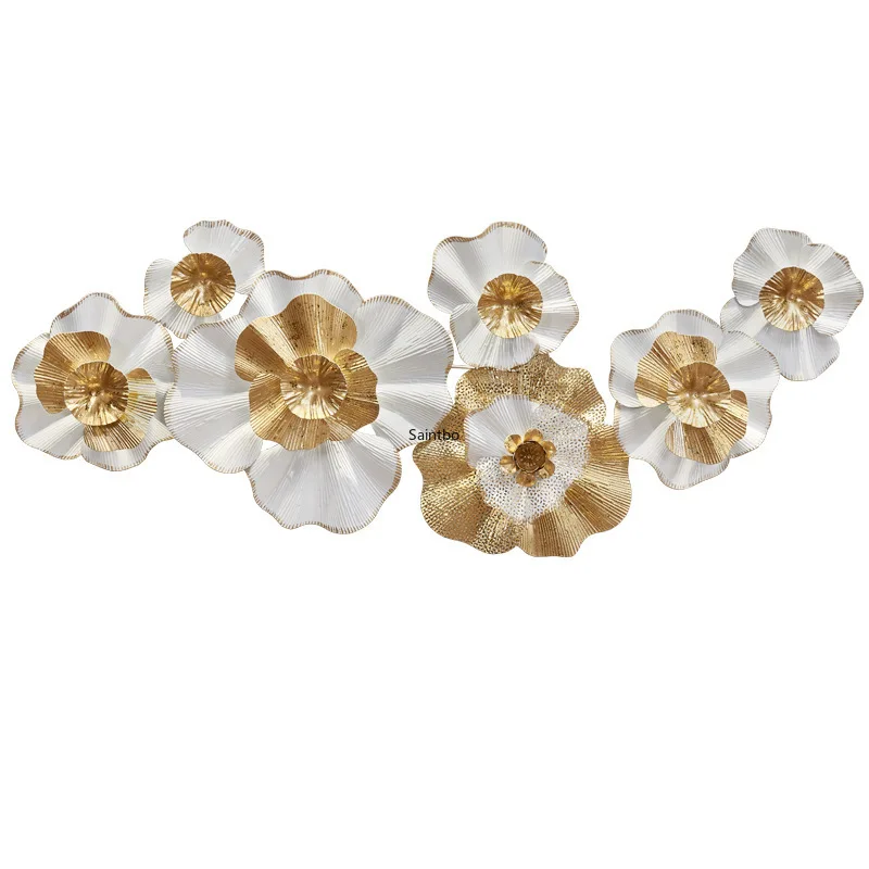 

Modern European iron pendant wall decoration living room background wall porch metal wall decoration gold flower wall hanging