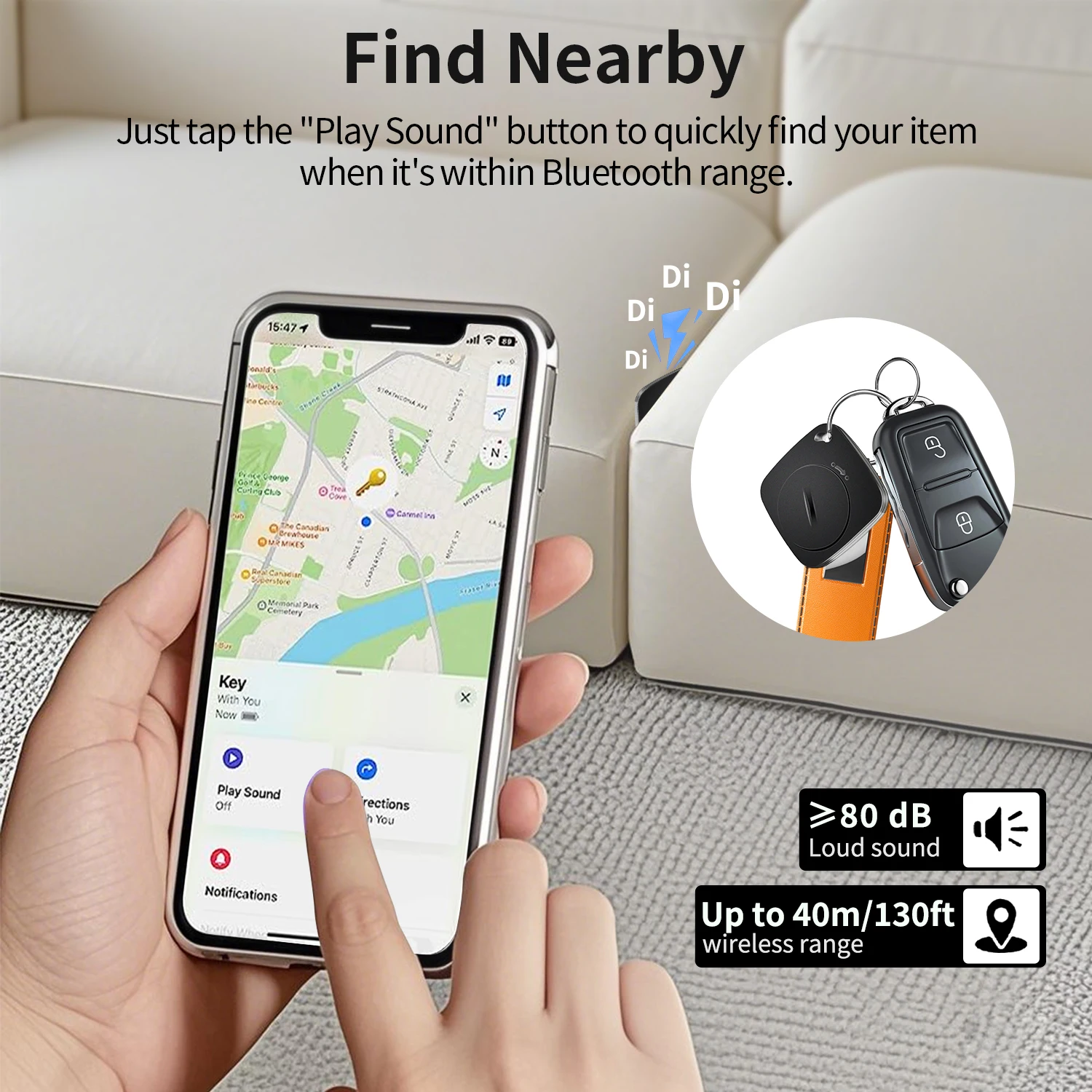Фото Bluetooth-трекер для животных и предметов, совместимый с Apple Find My Global Network, умный AirTag для системы iOS, устройство для поиска ключей и автомобилей. №1