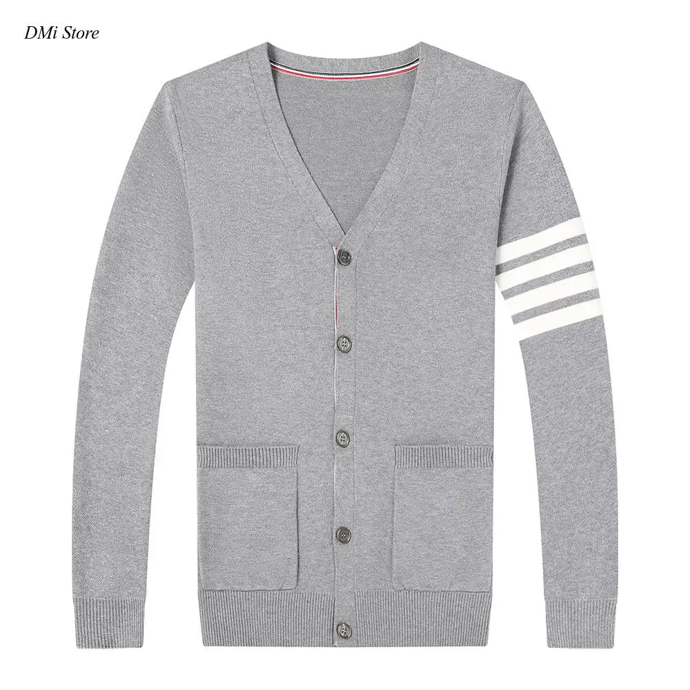 DIMI Men Cardigan Sweater Black Korean Casual Coats Jacket Mens Clothing Top Grade New Autum Winter Brand Fashion Knitted
