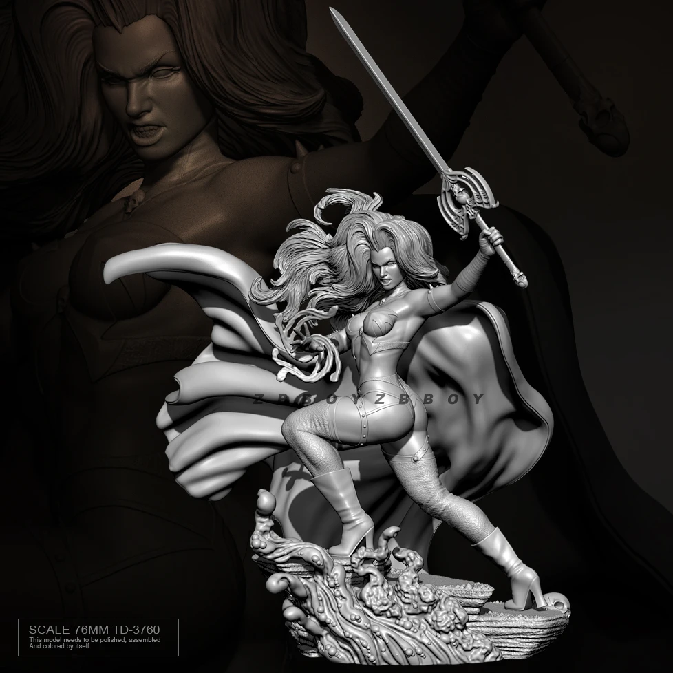 

76mm Resin model kits figure beauty colorless and self-assembled TD-3760
