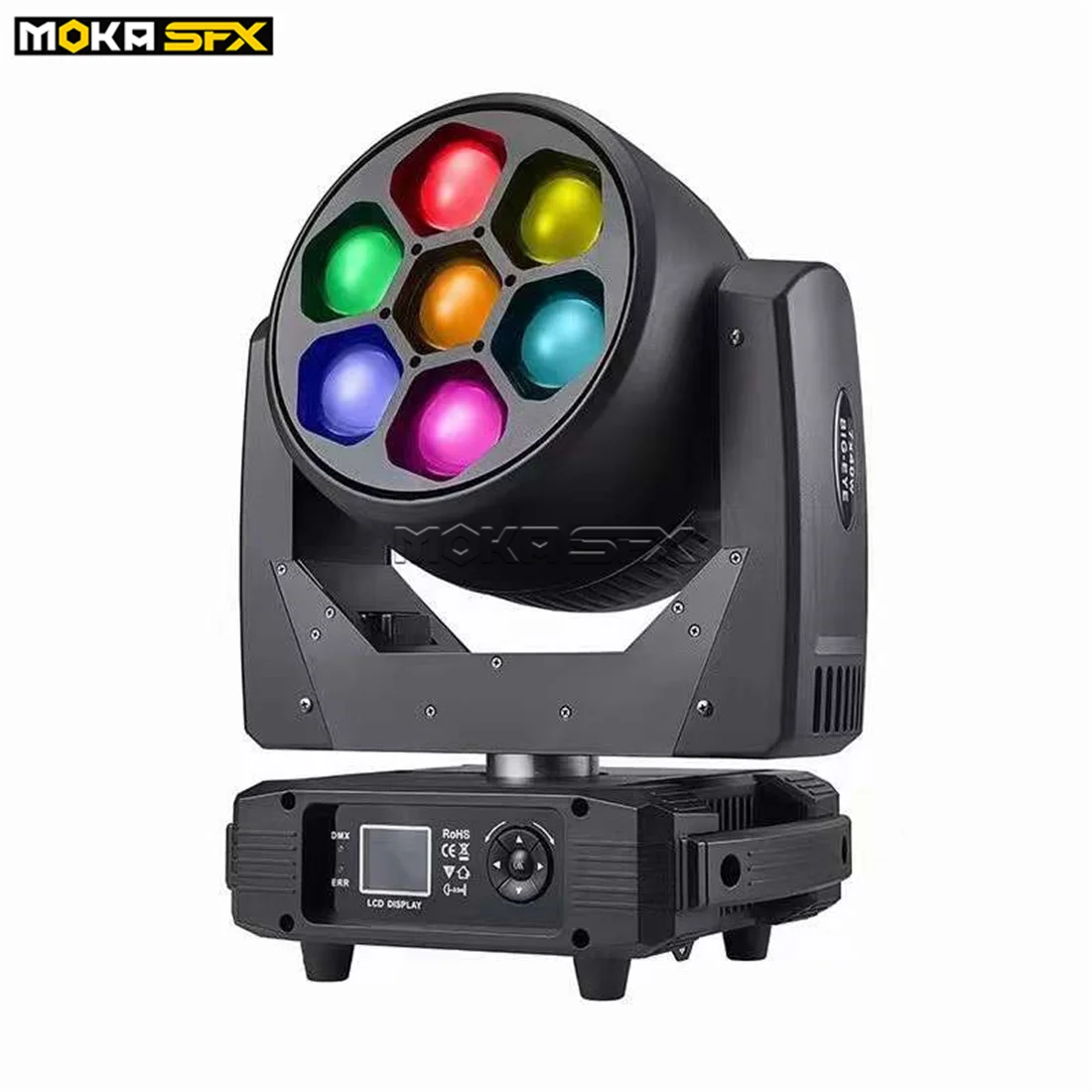 

MOKA SFX 7*40W LED Bee Eyes Zoom Wash Moving Head Light Stage Beam Light Professional RGBW 4 In 1 DMX DJ Lighting Music Show