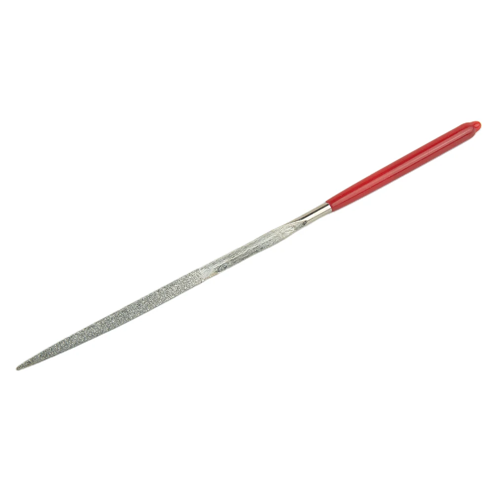 

For Reach Areas On Steel Hand Tools Diamond Files Metal Plastic Triangular Diamond Plastic Silver + Red Brand New